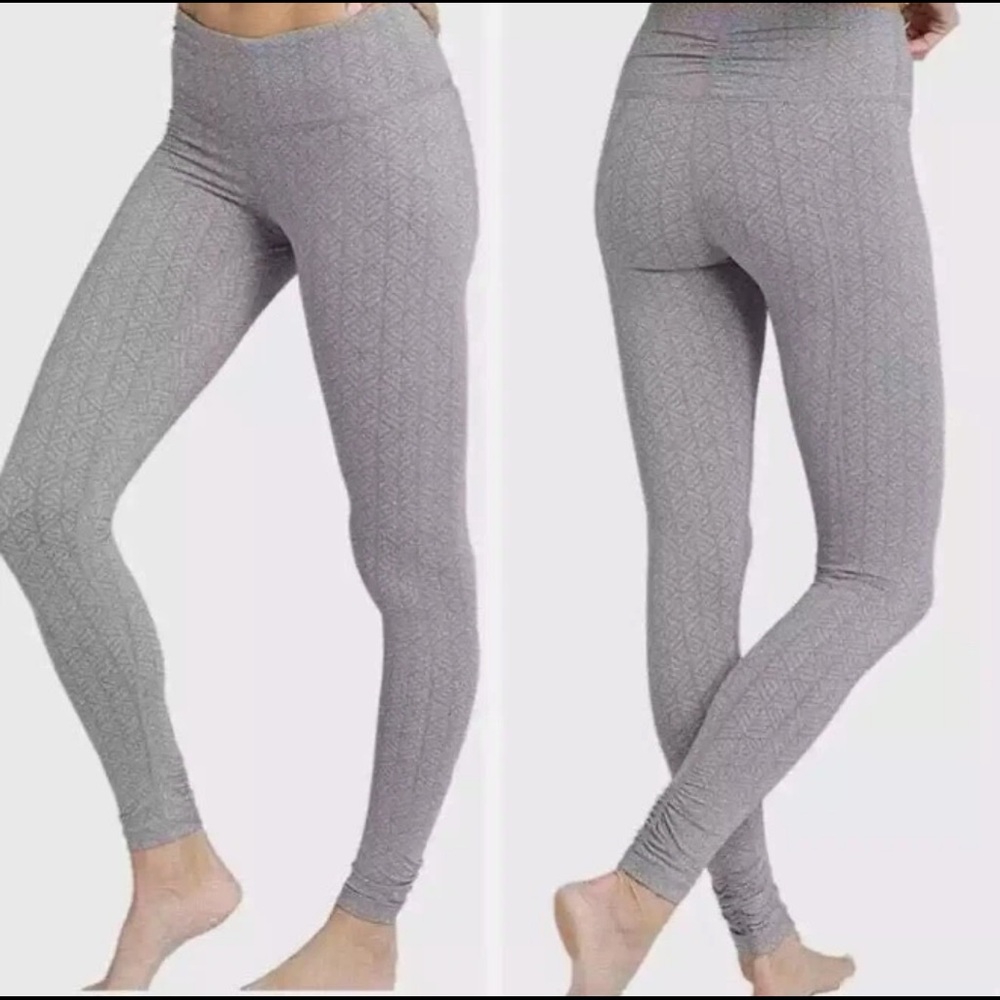 Prana Grey Textured Cinched Yoga Workout Leggings